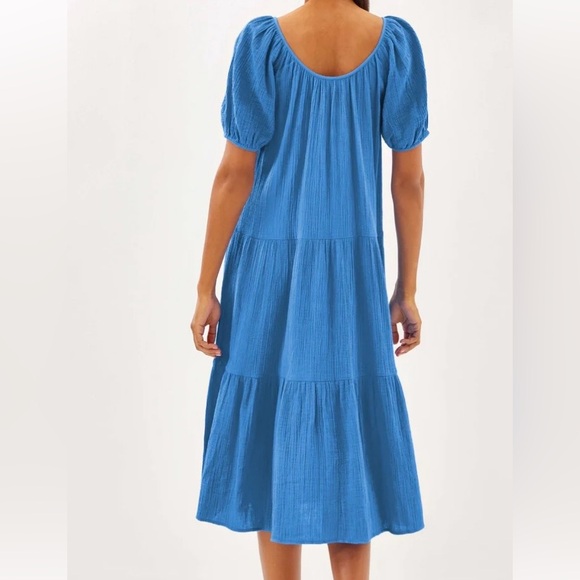 NWT Lilly Pulitzer Zemini Maxi Coverup, Sunwashed Blue, Sz S